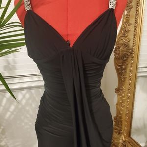 Goddiva black long dress S/M